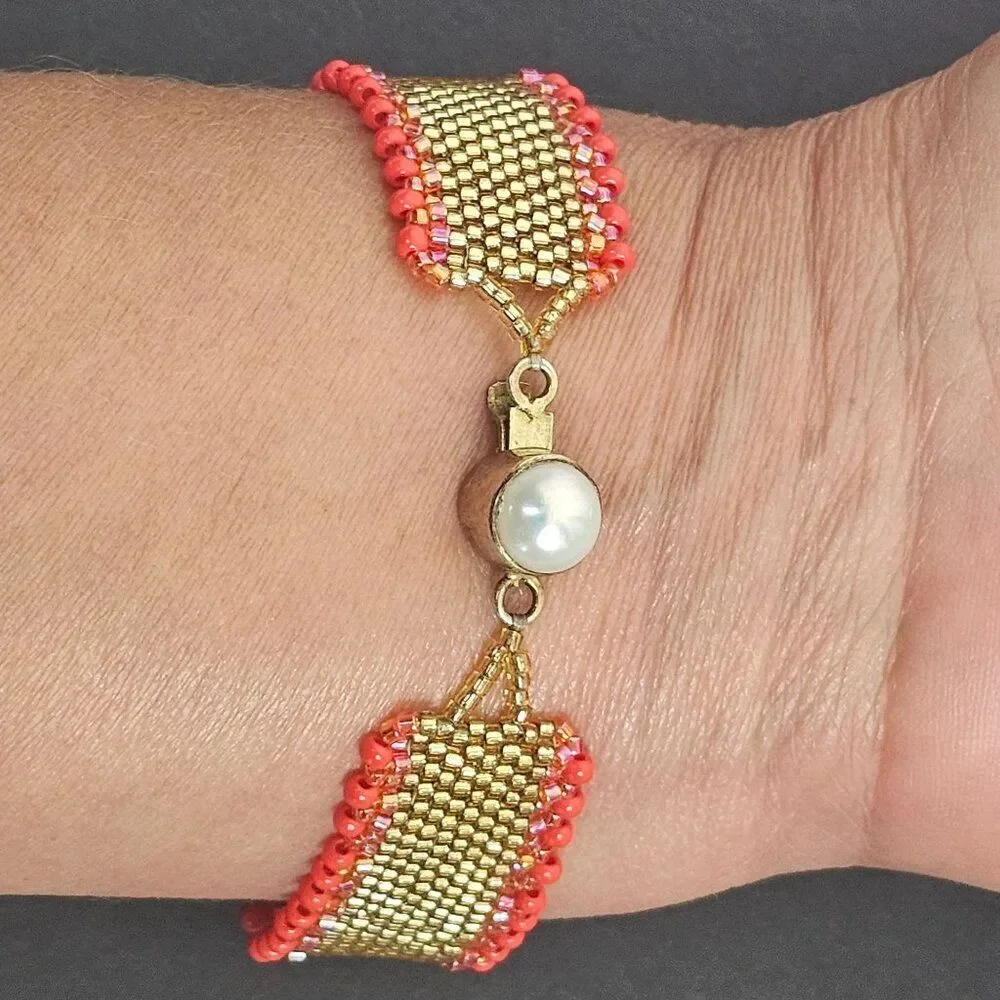 Hand Crafted gold red